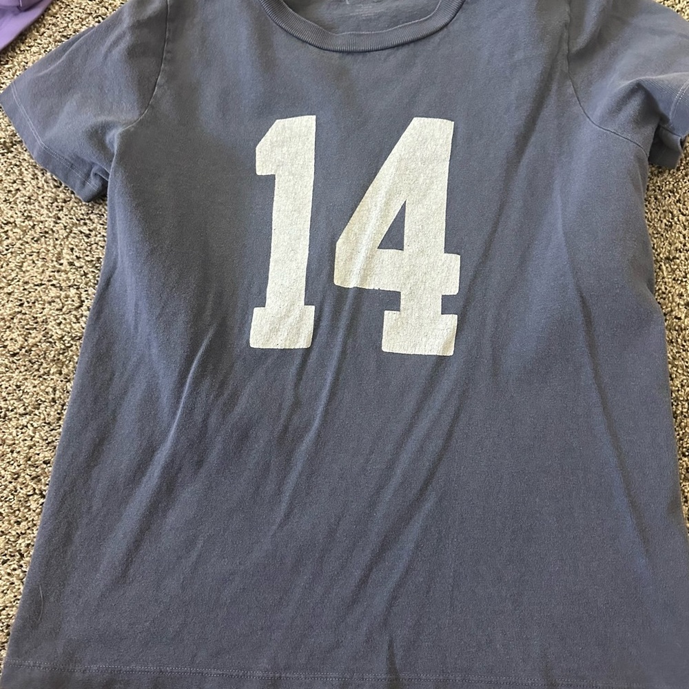 Brandy Melville Navy Tee with White Print